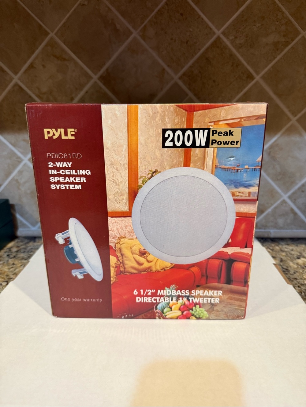 PYLE  6.5'' 200W 2-Way In-Ceiling/Wall Speaker System White NEW